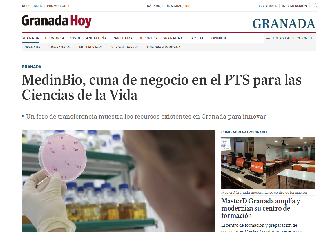 GranadaHoy: MedInBio, cradle of business in the PTS for Life Sciences field