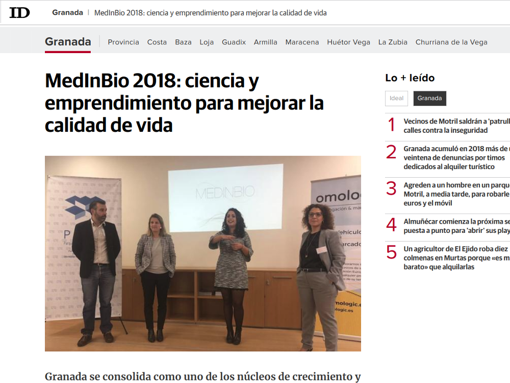 Ideal - MedInBio 2018: ciencia y emprendimiento para mejorar la calidad de vida